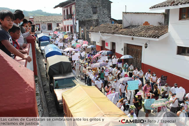 manifestacion cuetzalan feminicidio rosa maria lopez