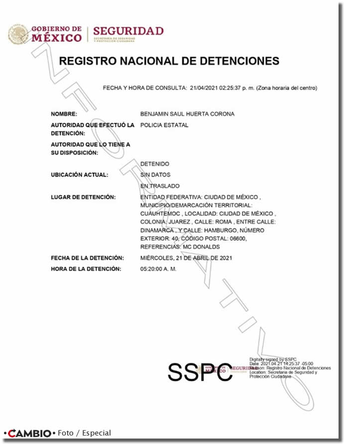 detencion saul huerta