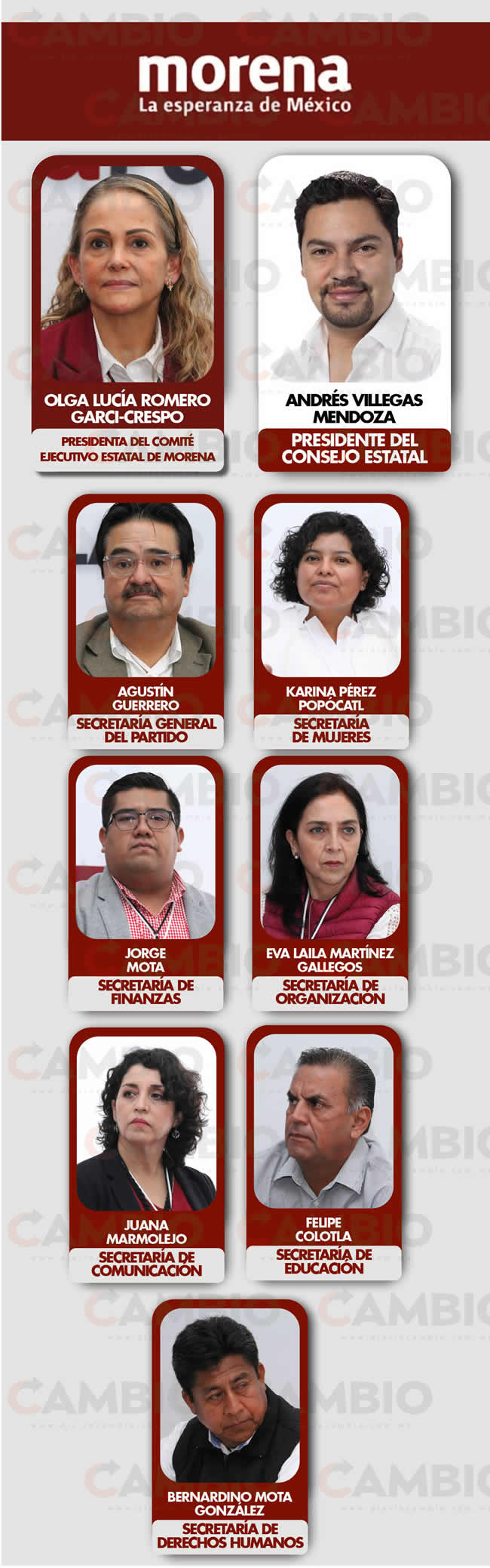 integrantes dirigencia consejo estatal morena puebla