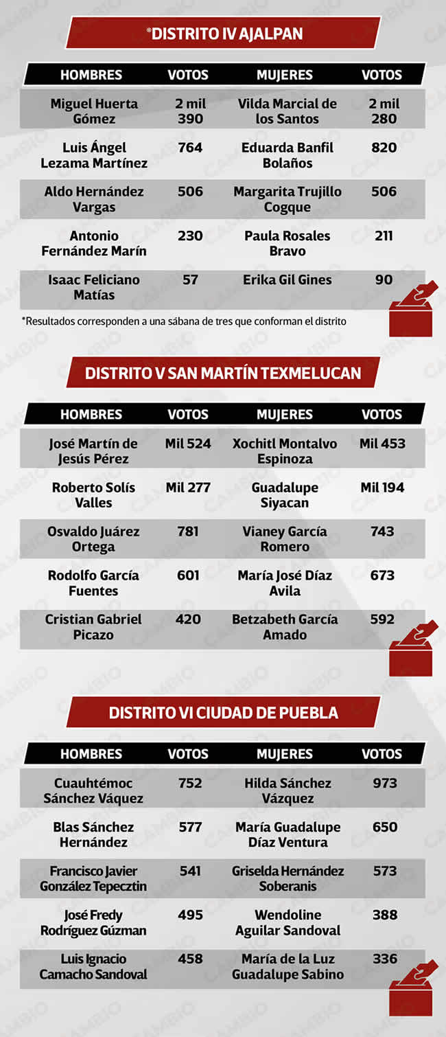 consejeros electos morena puebla distritos iv v vi