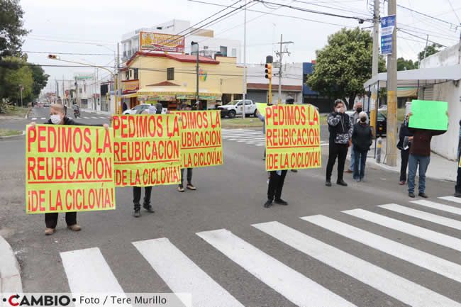 vecinos san manuel protesta ciclovia reubicacion