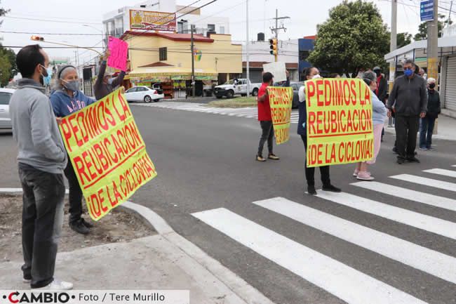 vecinos san manuel protesta ciclovia