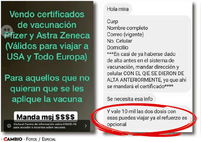 venta certificados vacunacion