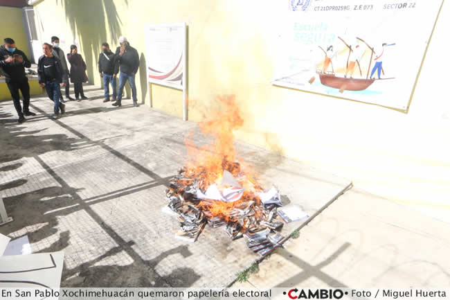 elecciones juntas auxiliares quema boletas xochimehuacan