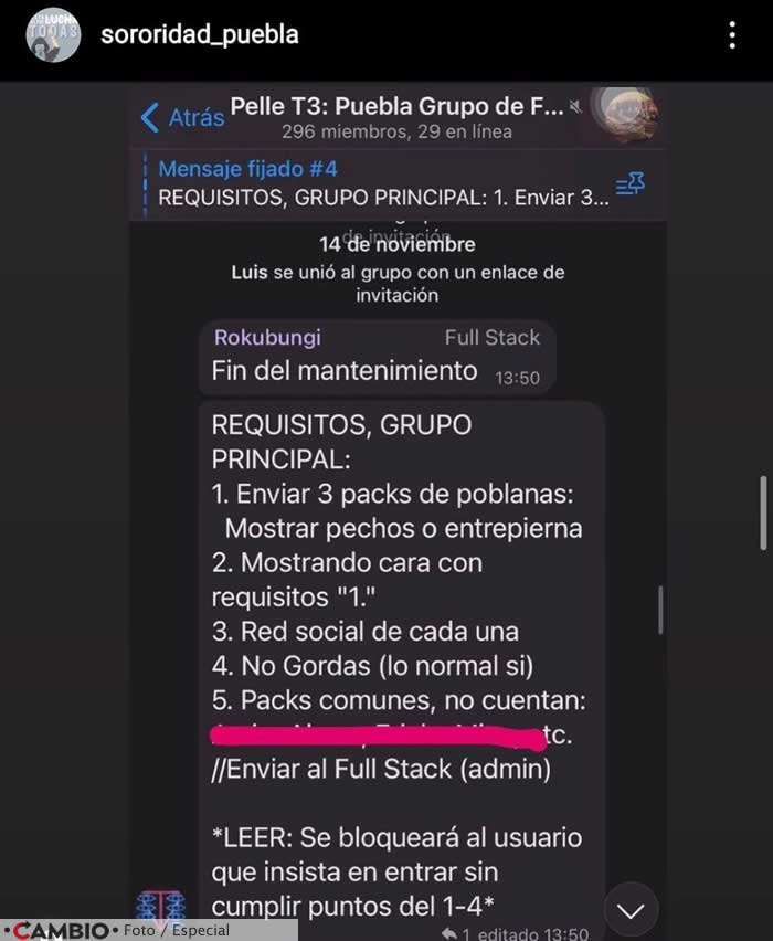 grupo packs mujeres puebla mensajes