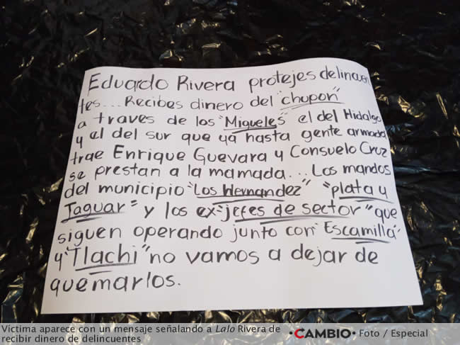 narcomensaje ejecutado vecindad eduardo rivera