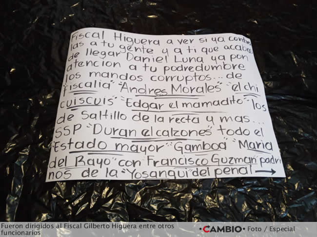 narcomensaje ejecutado vecindad fiscal higuera