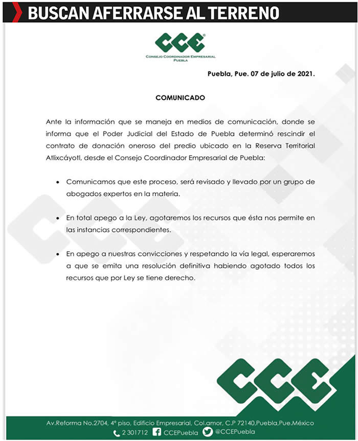 cce busca aferrarse al terreno