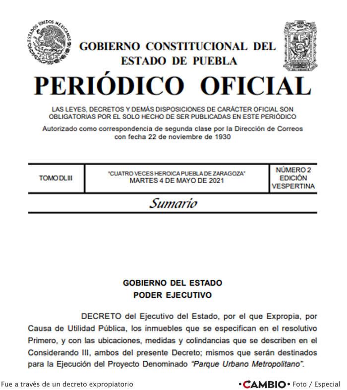 decreto expropiatorio tehuacan