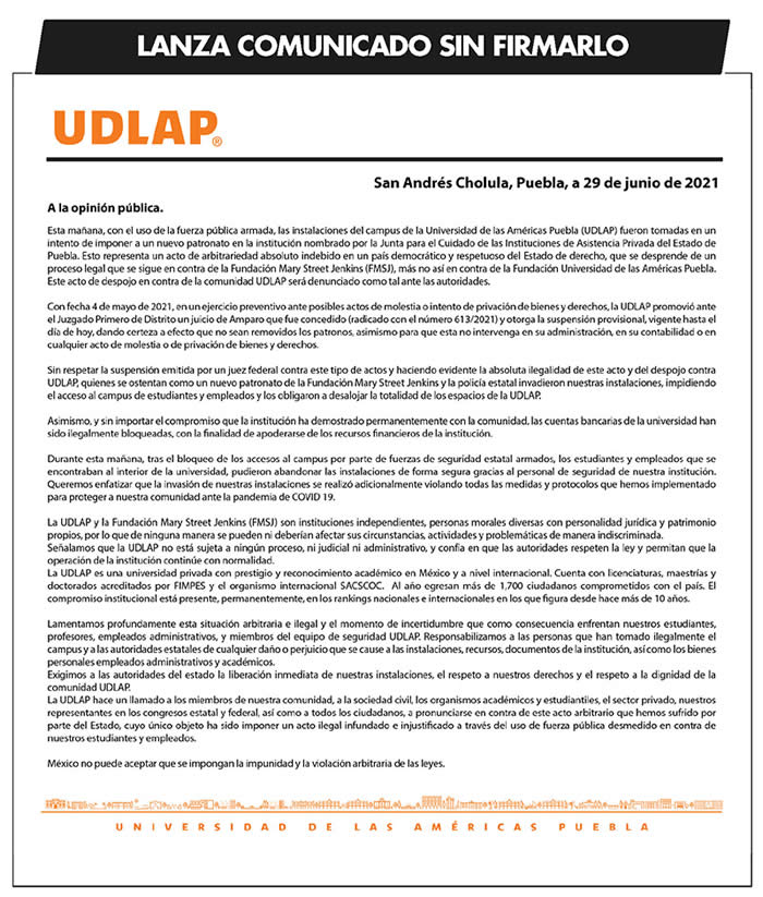 comunicado udlap