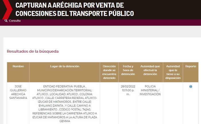 datos detencion arechiga