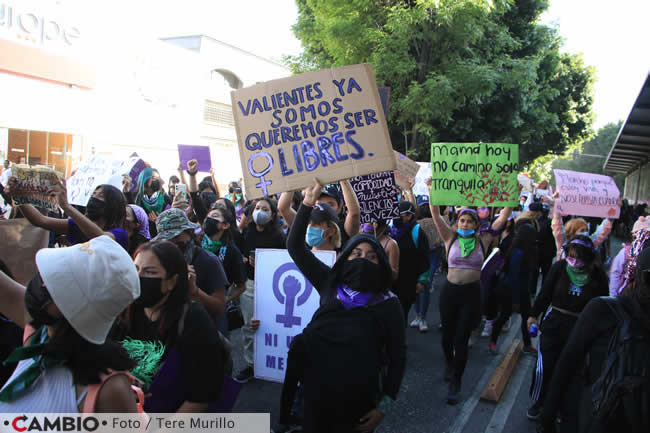 feministas marcha centro historico pancartas