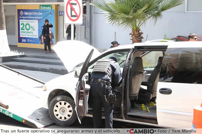 atraco camioneta balacera vergel ssc policia municipal operativo