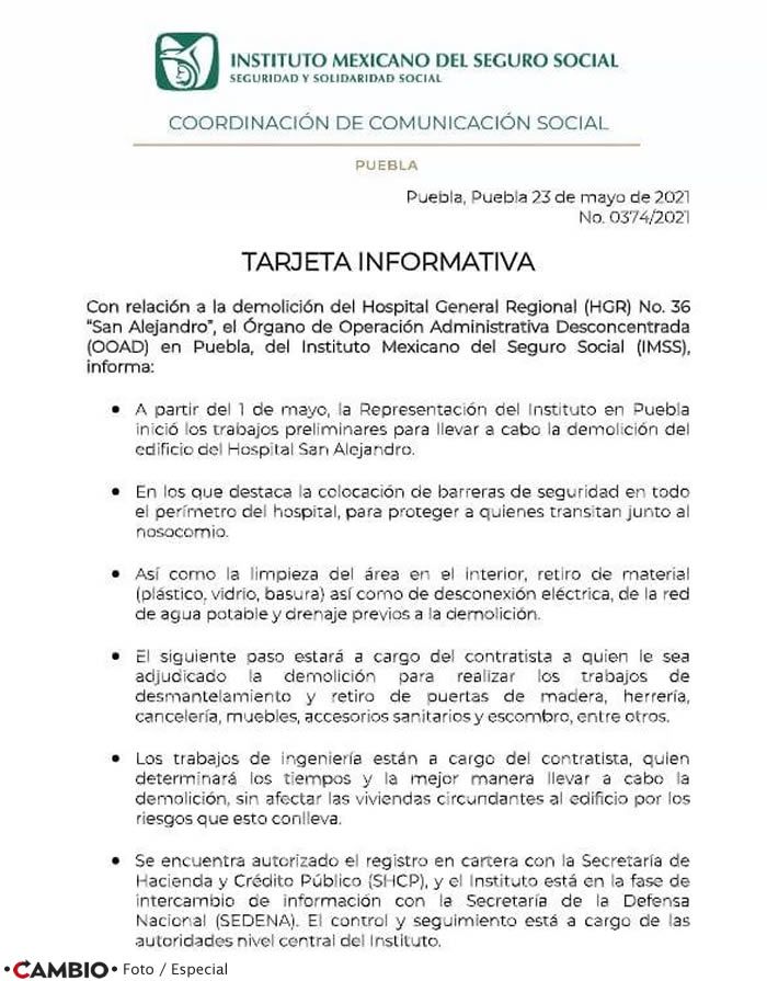 tarjeta informativa imss
