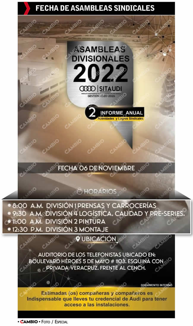 fechas asambleas sindicales audi
