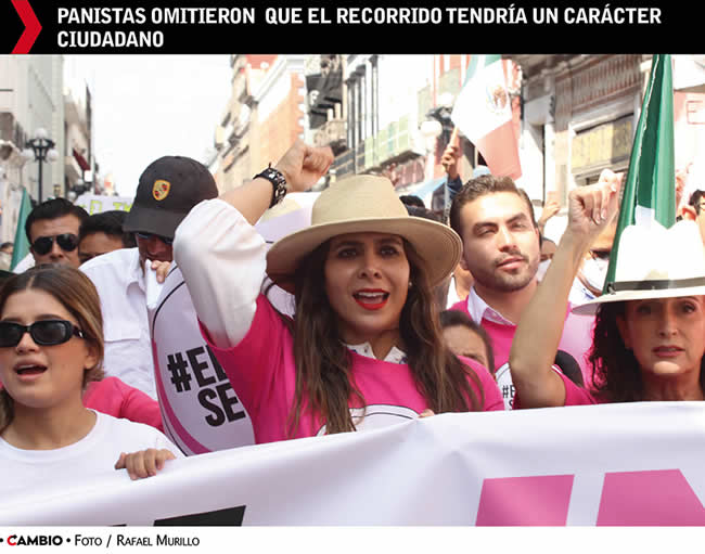 marcha del ine puebla panistas recorrido