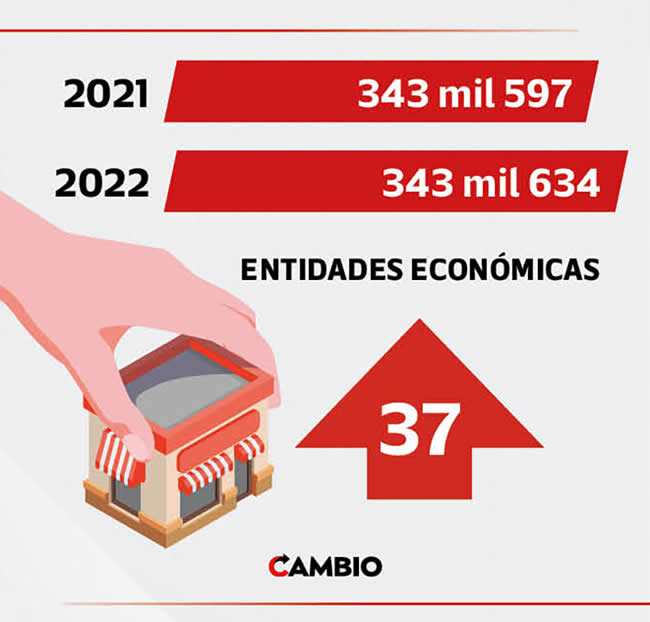 diferencia entidadas economicas puebla 2021 2022
