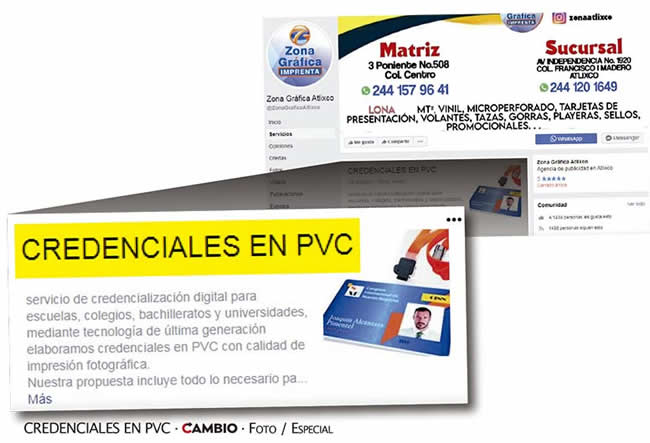 empresa credenciales pvc anuncio
