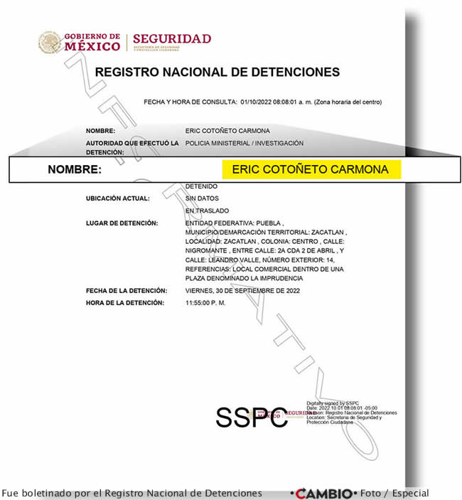 registro nacional detenciones eric cotoneto