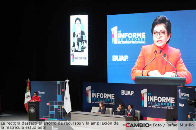 primer informe labores lilia cedillo rectora buap ampliacion matricula