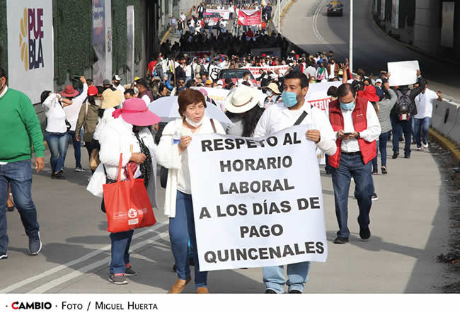 manifestacion profesores puebla
