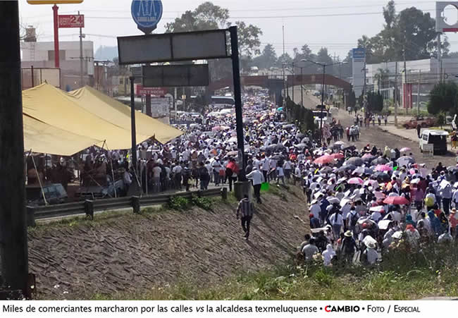 comerciantes manifestacion san martin texmelucan