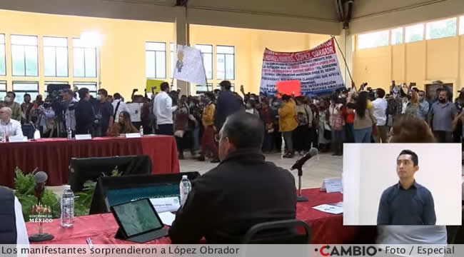 visita amlo huauchinango manifestantes
