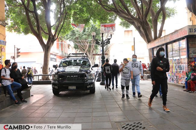 operativo impedir colocacion ambulantes calle 5 mayo