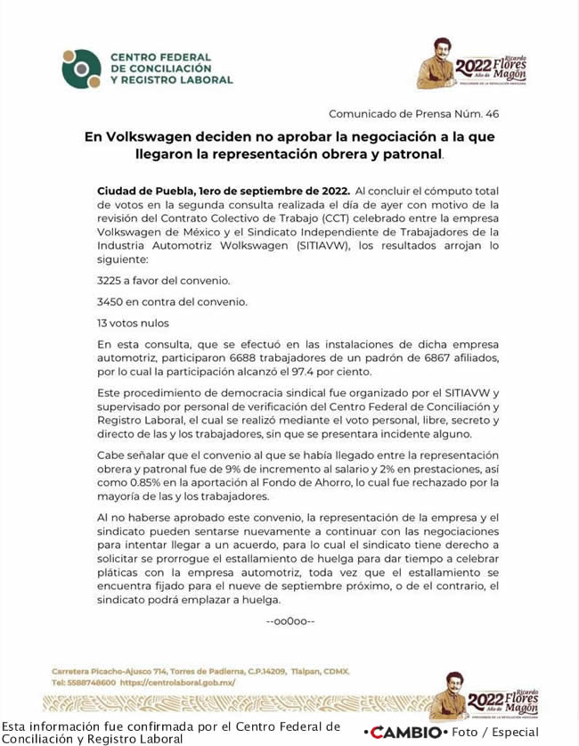 base sindical vw rechaza aumento segunda ocasion confirmacion