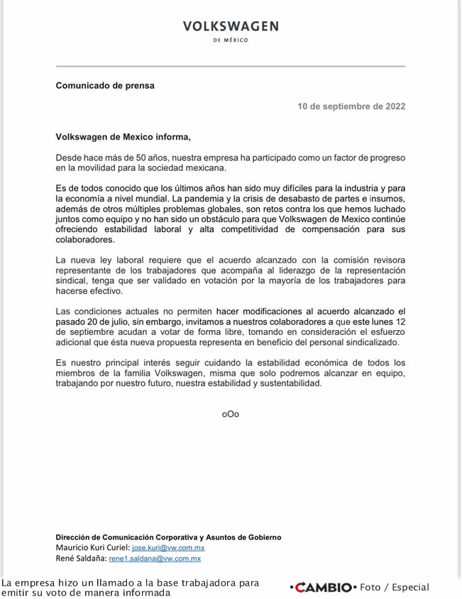 comunicado aumento salario vw voto