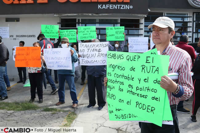 manifestacion transportistas aumento pasaje puebla 