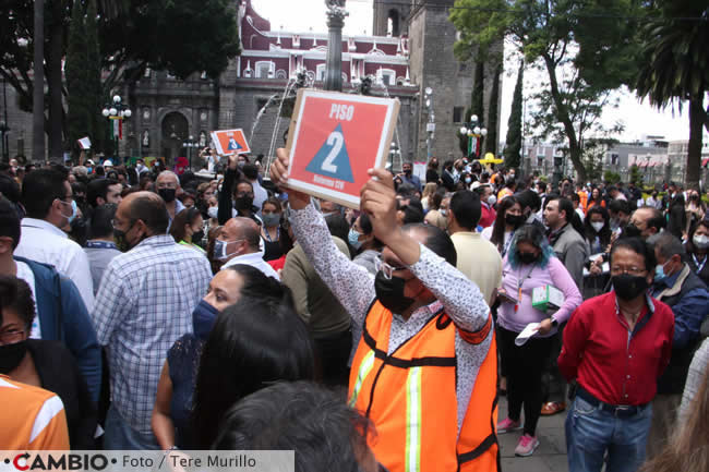 simulacro sismo 19 septiembre puebla centro historico