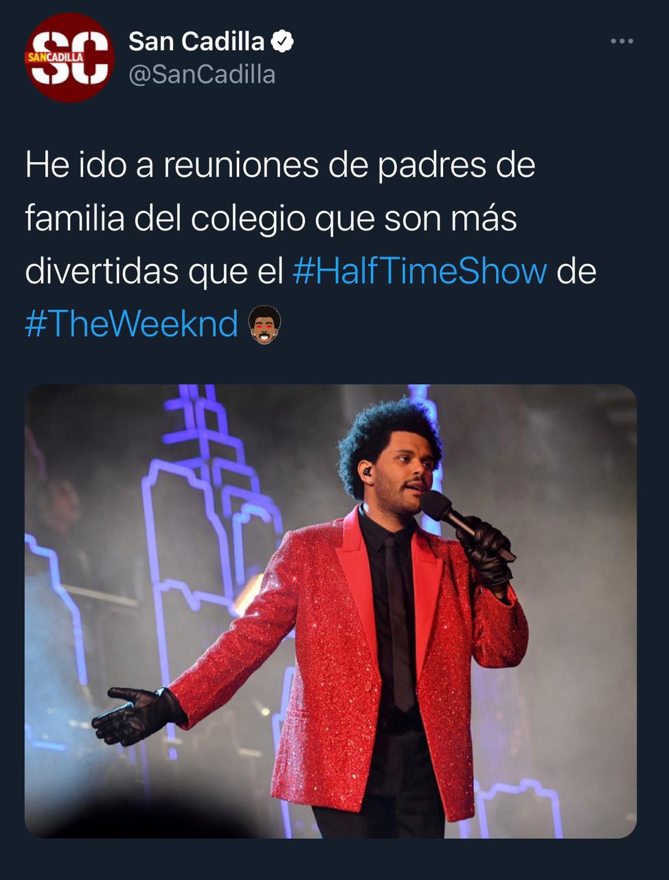 meme The Weeknd en el Super Bowl