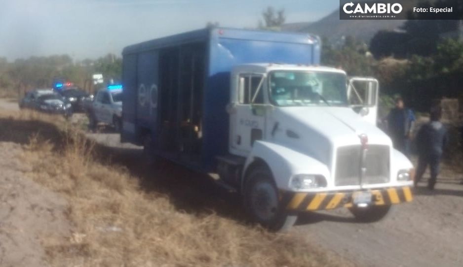Recuperan camión de Epura que había sido robado en Tecamachalco