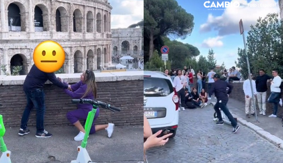 ¡Le huyó al compromiso! Sale corriendo luego de que su novia le pide matrimonio (VIDEO)