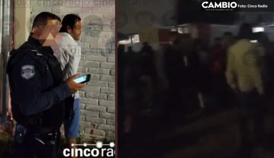 VIDEO: Vecino amenaza con un machete a estudiantes peleoneros de la Técnica 43