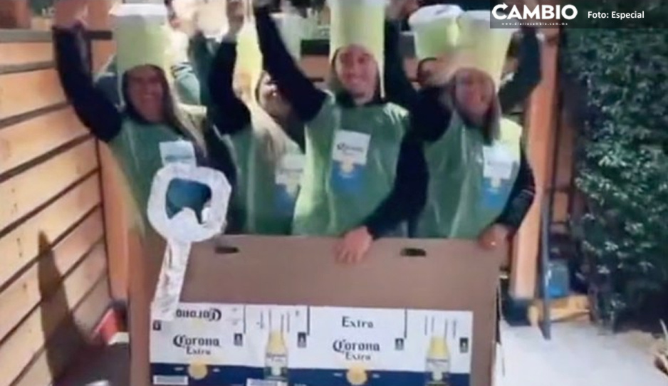 ¡Listos para Halloween! Disfraz de cartoncito de cervezas se vuelve tendencia en TikTok