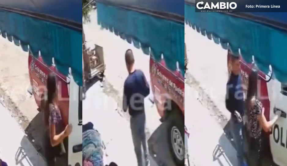 VIDEO: Captan a director de Seguridad de Tehuacán usando patrulla para comprar cervezas