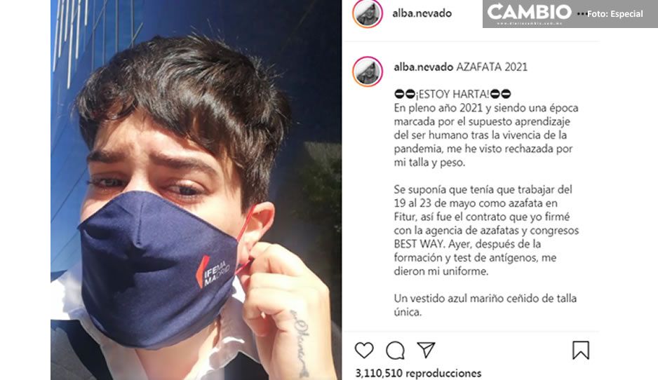 Joven azafata acusa discriminación; pide uniforme talla 46 y la empresa se lo niega