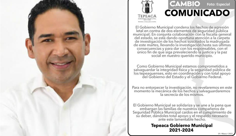 Pepe Huerta lamenta la ejecución de sus policías en Tepeaca pero no explica qué ocurrió