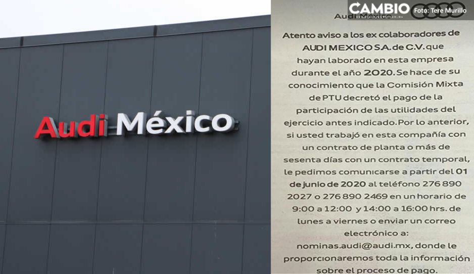 Audi convoca a ex trabajadores a cobrar utilidades 2020  