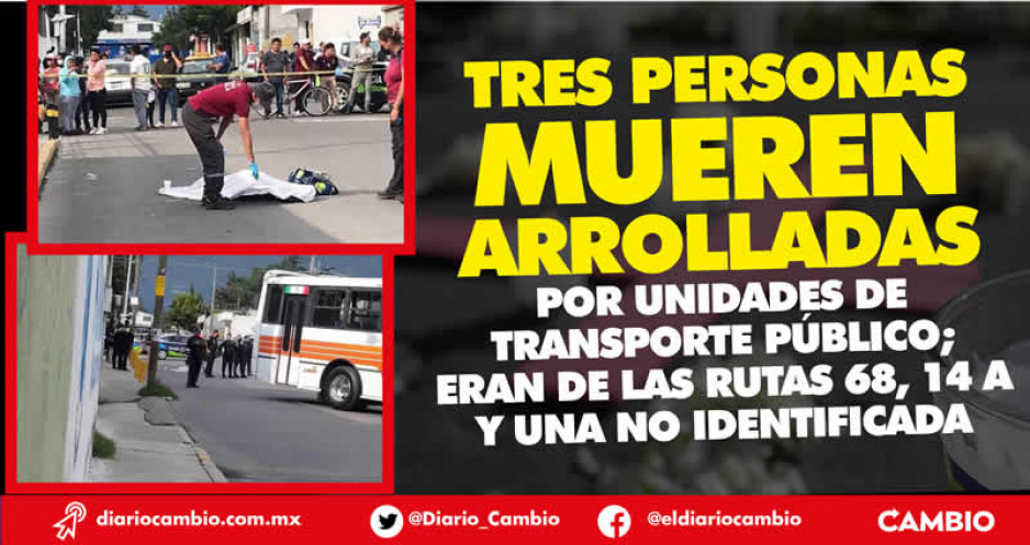 Transporte público mata a tres poblanos en un fin de semana; los choferes se fugaron