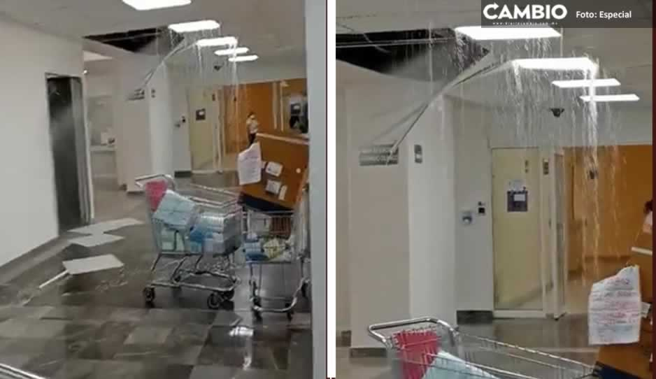 ¡Lo que faltaba! Se inunda IMSS La Margarita tras romperse la tubería (VIDEO)