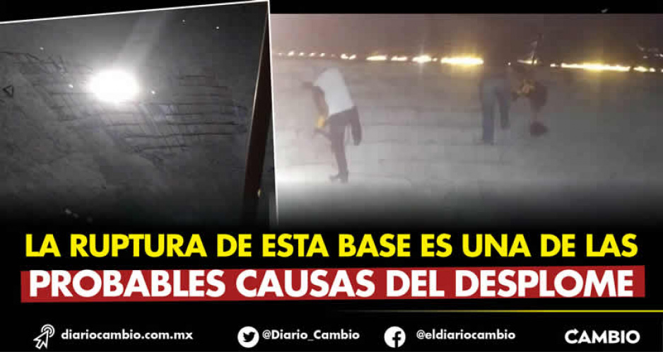 Con mazos y martillos destruyeron concreto del tanque que se desplomó en Texmelucan (FOTOS)