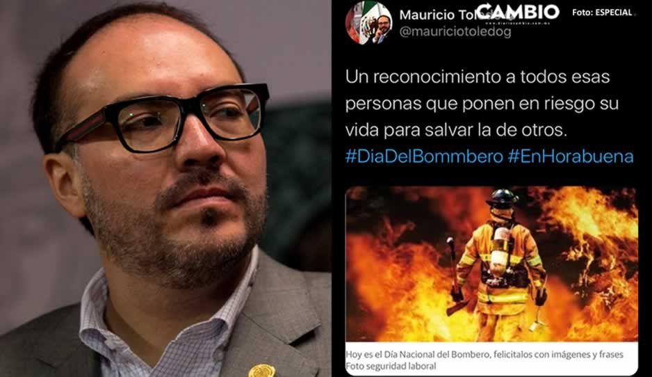 Toledo sigue prófugo, pero muy activo en redes: felicita a bomberos en su día