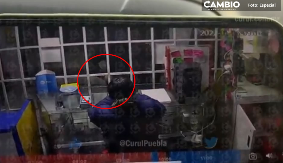 VIDEO: A punta de pistola asaltan tienda de celulares en Acajete