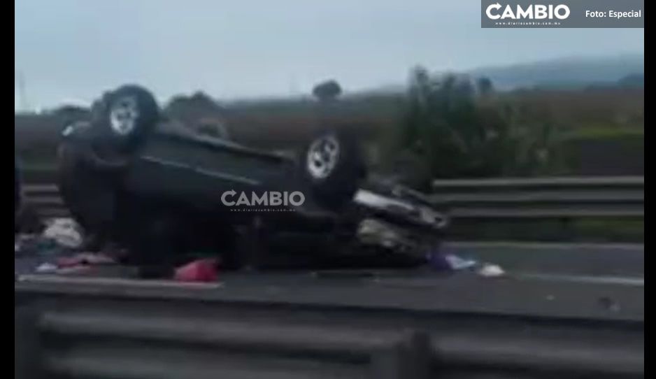Hermanitos mueren tras volcadura de camioneta en la Puebla-Córdoba (VIDEO)