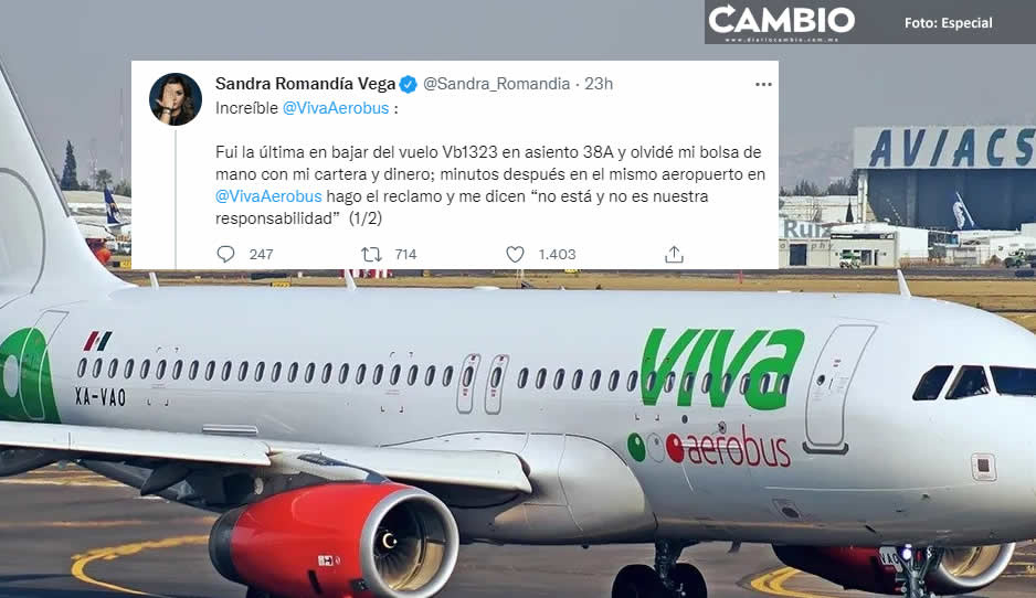 ‘Dela por perdida’: Periodista olvida bolsa en avión de Viva Aerobus y no lo regresan
