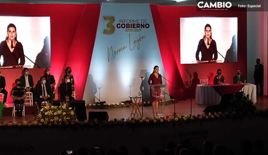 Norma Layón rinde su Tercer Informe de Gobierno en Texmelucan
