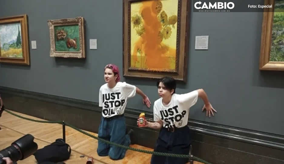Ecologistas lanzan sopa sobre pintura sobre &quot;Los girasoles&quot; de Van Gogh en museo de Londres (VIDEO)